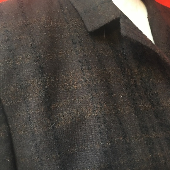 Akris textured wool plaid blazer brown and black size 14 - Picture 4 of 8